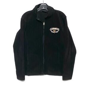 Guinness Jacket Full Zip Embroidered Spell Out Harp Logo Fleece Beer Mens Small